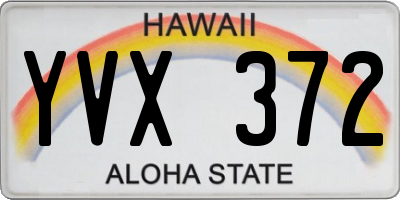 HI license plate YVX372