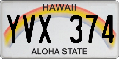 HI license plate YVX374