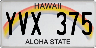 HI license plate YVX375
