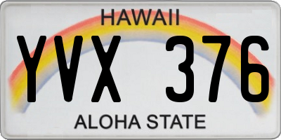 HI license plate YVX376
