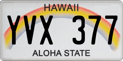 HI license plate YVX377