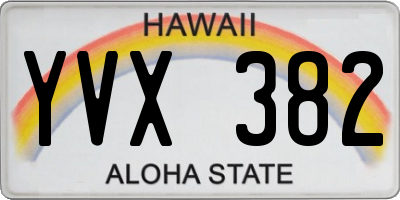 HI license plate YVX382