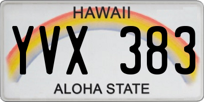 HI license plate YVX383