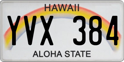 HI license plate YVX384
