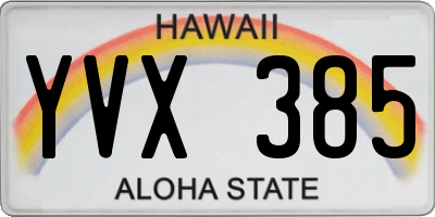 HI license plate YVX385