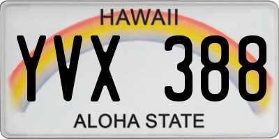 HI license plate YVX388