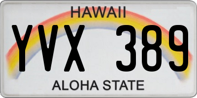HI license plate YVX389