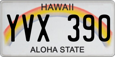 HI license plate YVX390