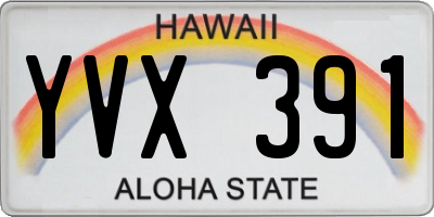 HI license plate YVX391