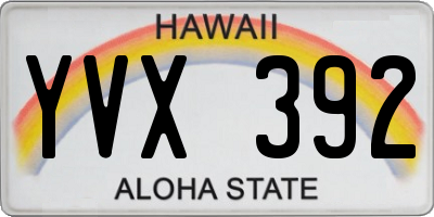 HI license plate YVX392