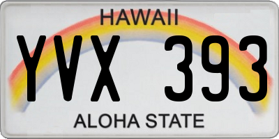 HI license plate YVX393