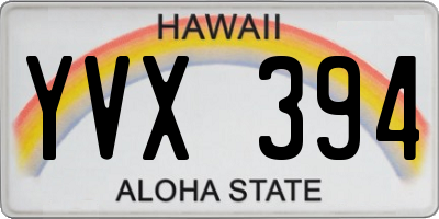 HI license plate YVX394