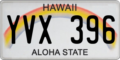 HI license plate YVX396