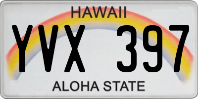 HI license plate YVX397