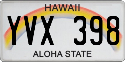 HI license plate YVX398
