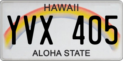 HI license plate YVX405