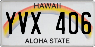 HI license plate YVX406