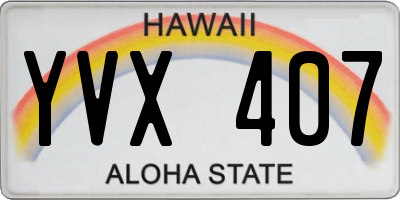 HI license plate YVX407