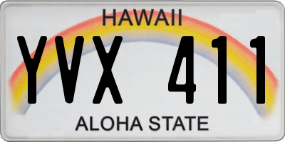 HI license plate YVX411