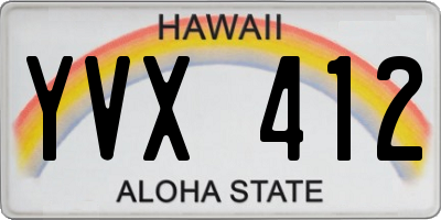 HI license plate YVX412