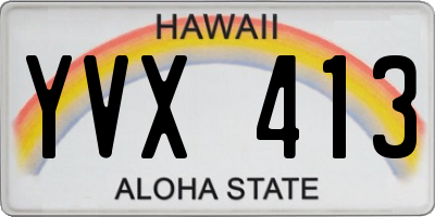 HI license plate YVX413