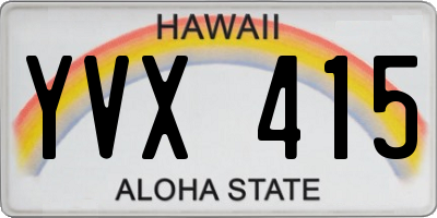 HI license plate YVX415