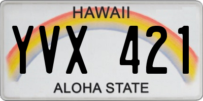 HI license plate YVX421