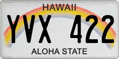 HI license plate YVX422