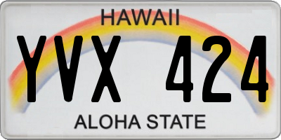 HI license plate YVX424