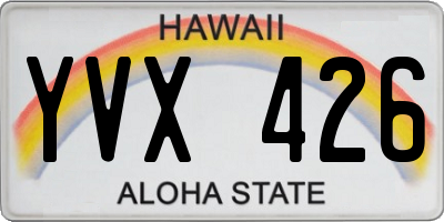 HI license plate YVX426