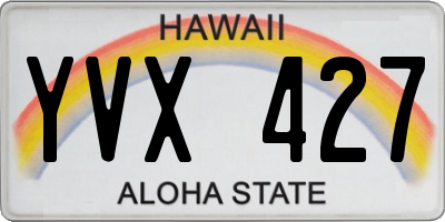HI license plate YVX427