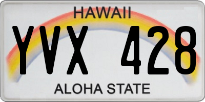 HI license plate YVX428
