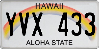 HI license plate YVX433