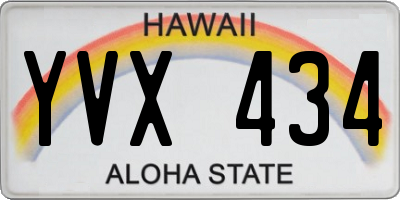 HI license plate YVX434
