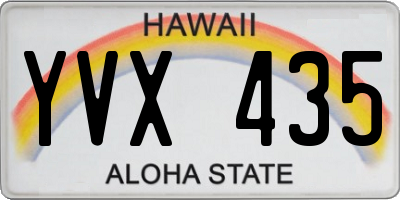 HI license plate YVX435
