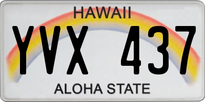 HI license plate YVX437