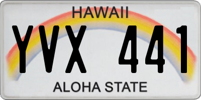HI license plate YVX441