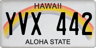 HI license plate YVX442