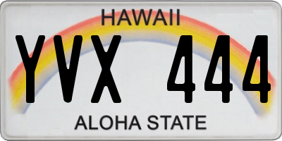 HI license plate YVX444