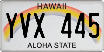 HI license plate YVX445