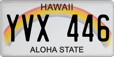 HI license plate YVX446