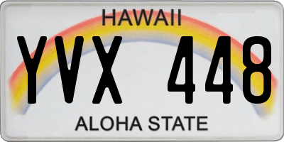HI license plate YVX448