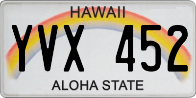 HI license plate YVX452