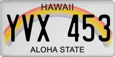 HI license plate YVX453