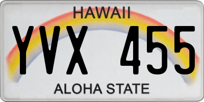 HI license plate YVX455