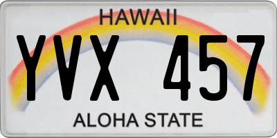 HI license plate YVX457
