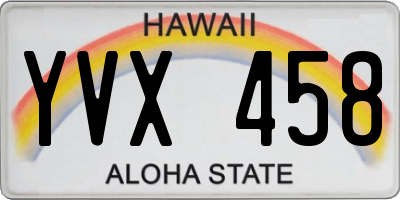 HI license plate YVX458
