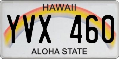 HI license plate YVX460