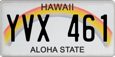 HI license plate YVX461