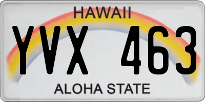 HI license plate YVX463
